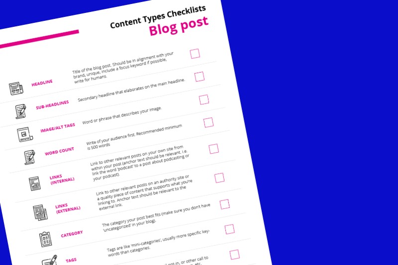 Blog Post Content Checklist